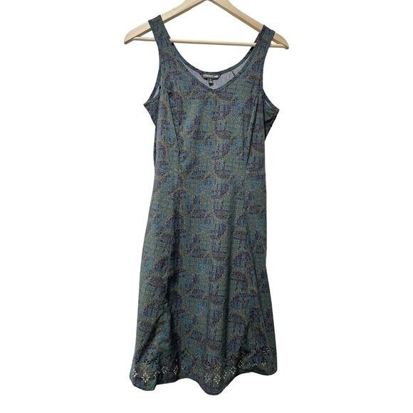Toad & Co Sunkissed Petal Mini Dress Size S Green Laser Cutout Hem Stretch - Picture 1 of 9